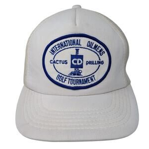 International Oilmens Golf Tournament Trucker Hat White OS Mesh Back Young An